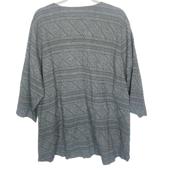Soft Surroundings Blouse Womens 3X Gray Geometric - Picture 9 of 9